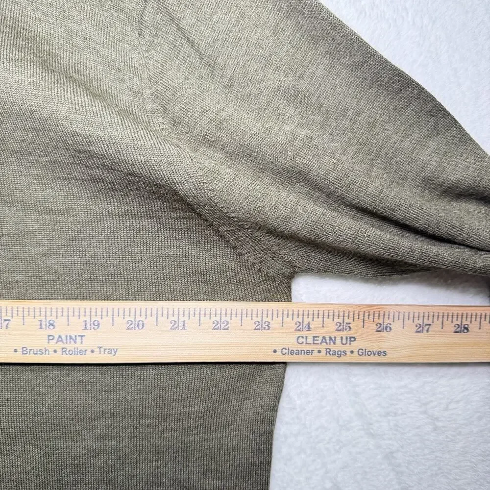 Murano Modern Performance V Neck Pullover Sweater Olive Men's Size L